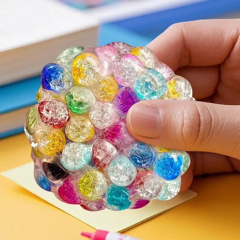 스트레스 공 휴대용 짜기 공 작은 감각 Fidget 짜기 장난감 울리는 스트레스 릴리프 어린이 성인을위한 핀치 도구