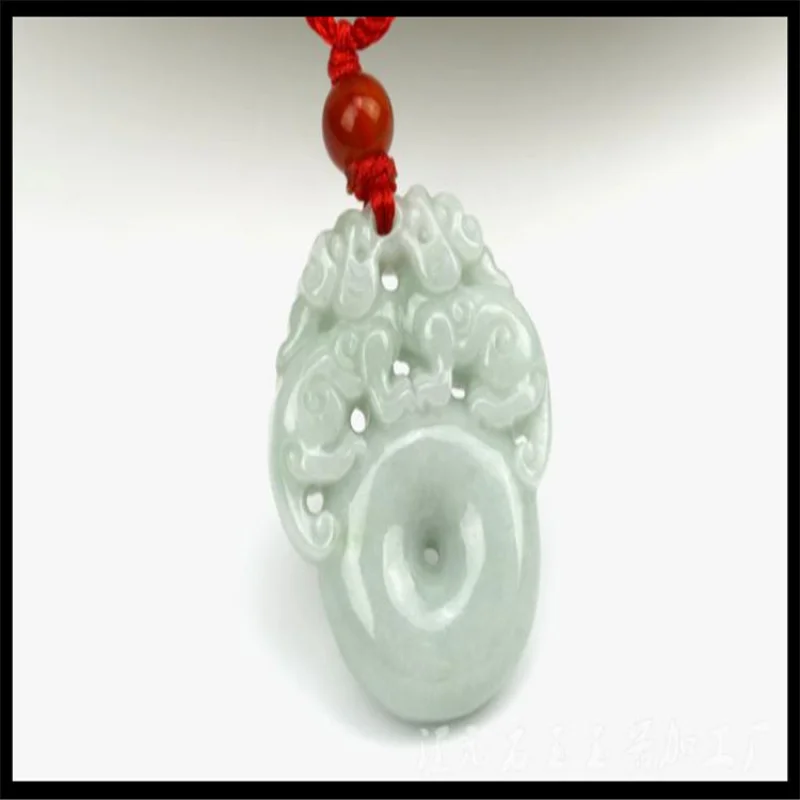 

EmeraldAJade Pendant Hanging Ornament Jade Peace Buckle Pixiu Lucky Pendant with Certificate Wholesale