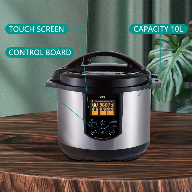 Electric Rice Cooker 10L IMD Full Touch Panel Pressure Cooker Multi-function Stainless Steel Commercial or Household