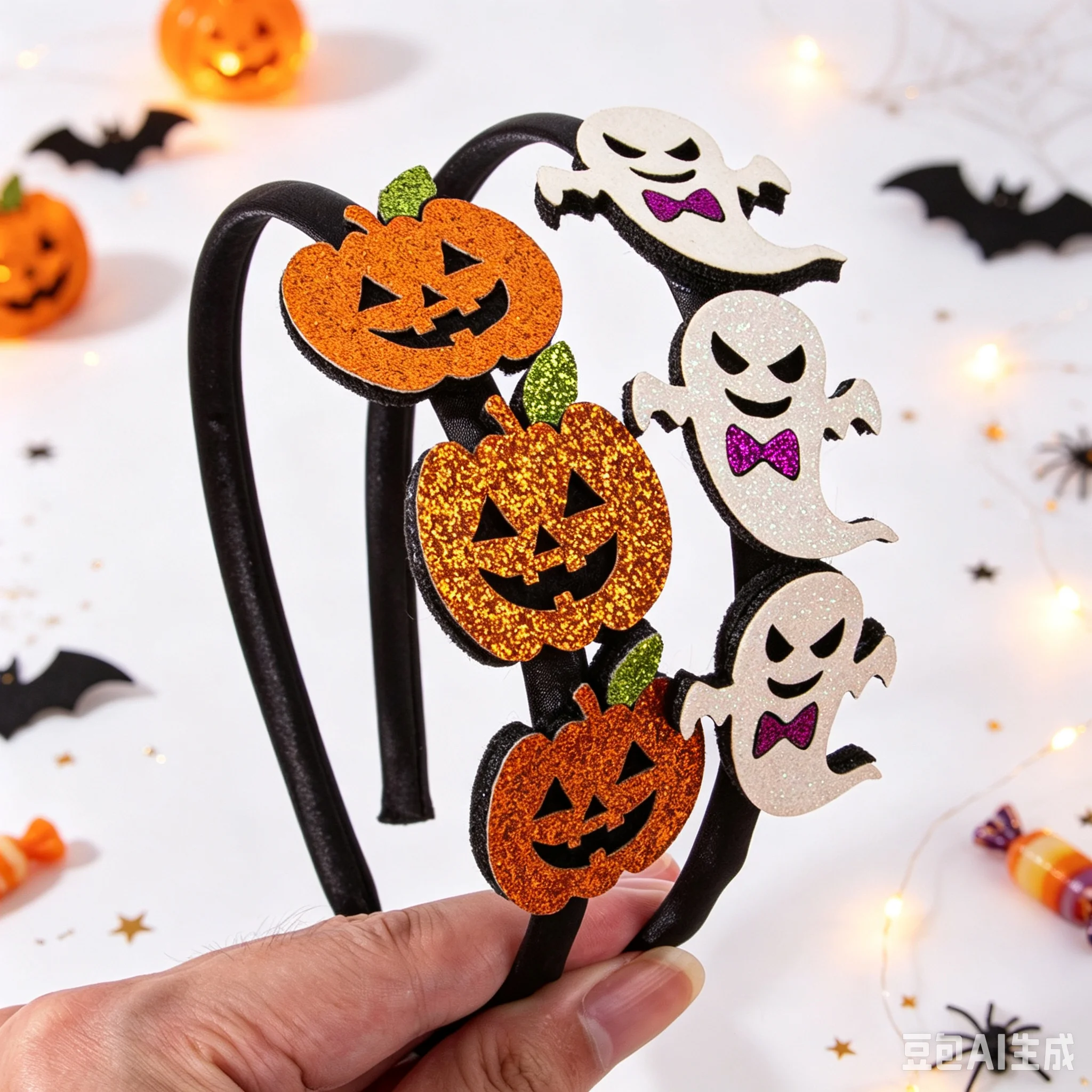 1/2PCS Halloween Headbands Pumpkin Devil Hairbands Girls Festival Party Cosplay Plastic Hairband Kids Hair Accessories