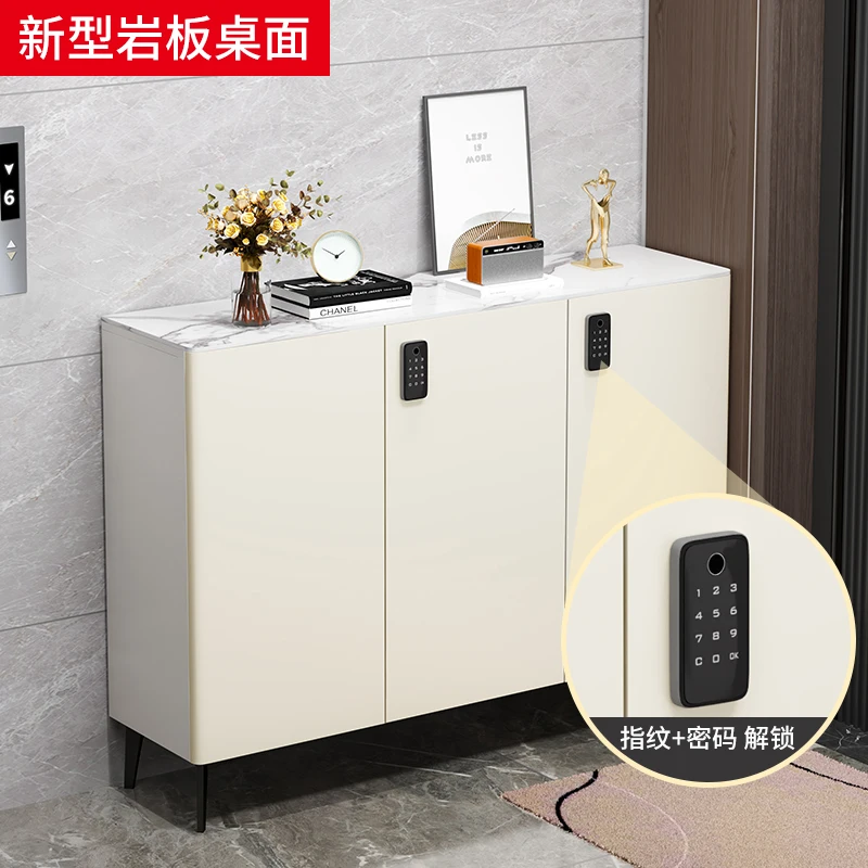 Cream style fingerprint password lock, smart shoe cabinet with anti-theft function outside the doorstep and hallway for home use