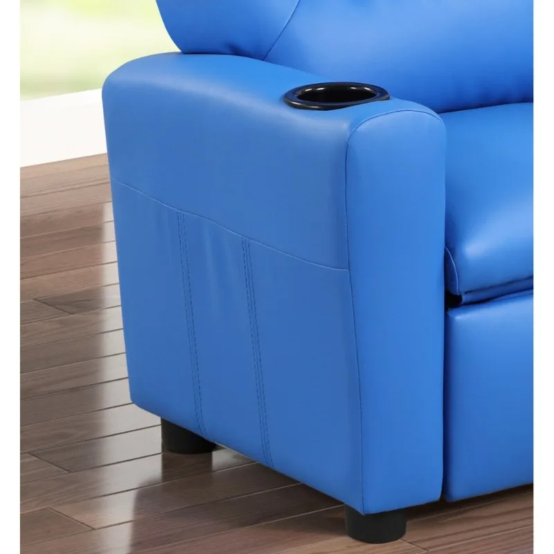كرسي أريكة فردي منجد باللون الأزرق، أريكة ترفيهية مريحة لغرفة المعيشة وغرفة النوم ومساحة صغيرة