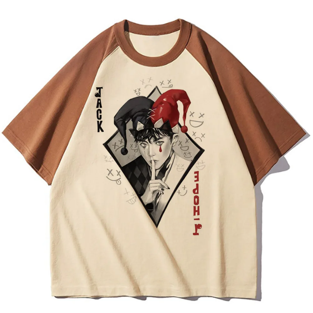 Jhope tshirt female hip hop Psychedelic Pop Culture kawaii anime Gothic shirt Gothic Digital 2000s hip hop Colorful