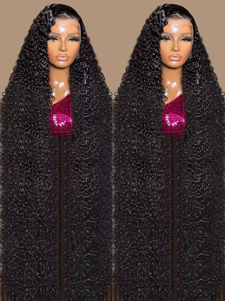 

250 Density 13x6 Hd Lace Frontal Wigs Brazilian 32 34 38Inch Deep Wave Curly Human Hair Wigs For Black Women Preplucked