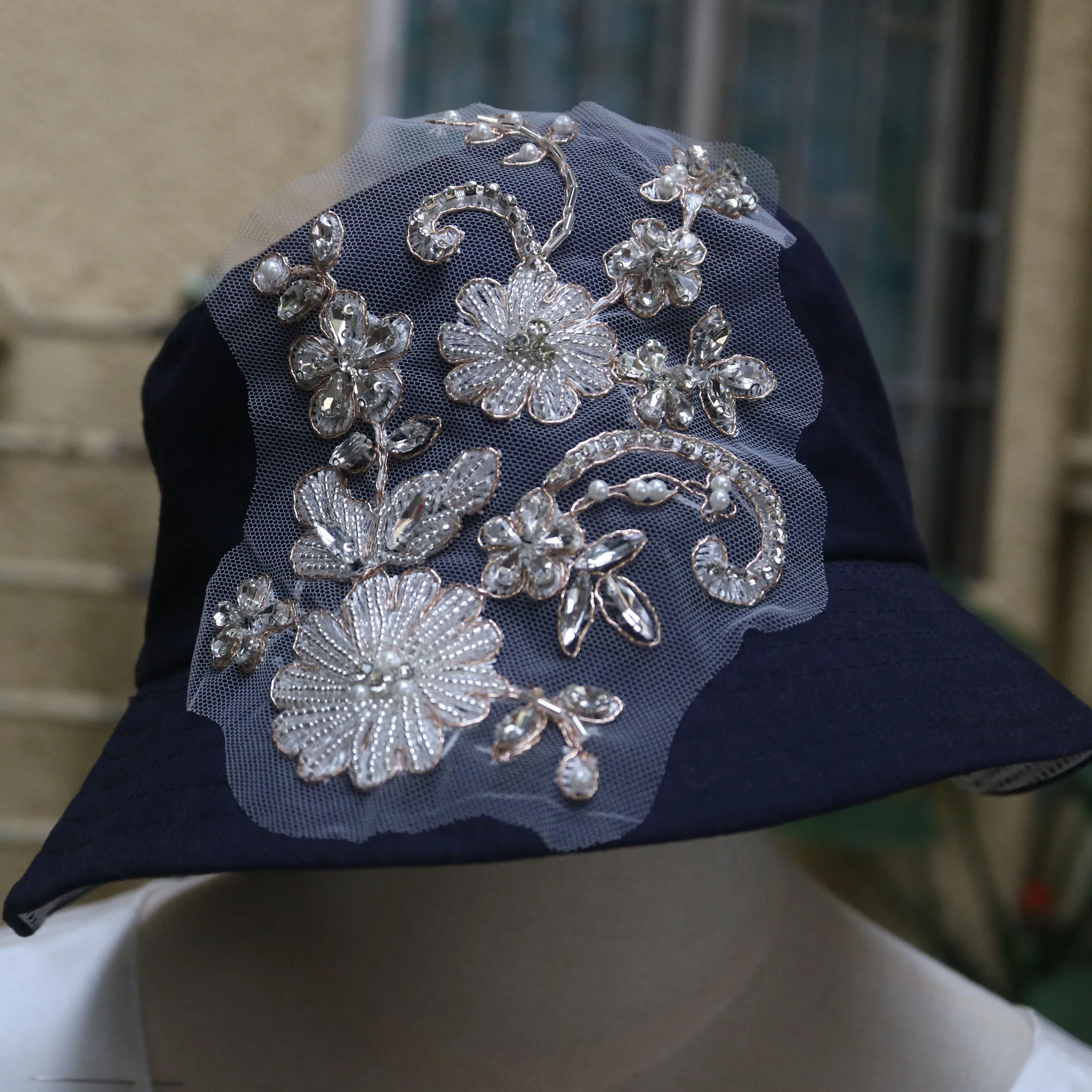 2 Stück/Paar Luxuriöse Glas-Strass-Perlen-Applikationen für Kleidung, DIY-Applikationen zum Aufnähen, Blumenapplikationen für Hochzeitskleider, Stickerei – Detail 13