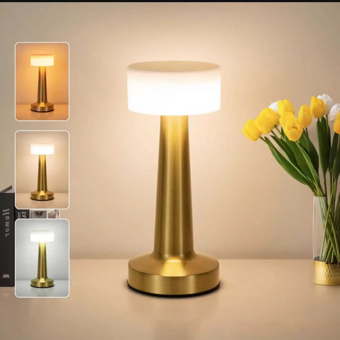 

LED Table Lamp Touch Sensor Rechargeable Desktop Night Light Wireless Reading Lamp for Restaurant Hotel Bar Bedroom Decor Light