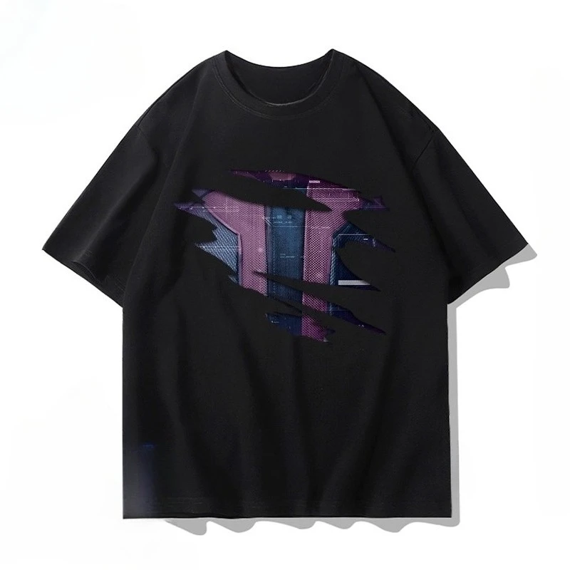 T-shirt a maniche corte da uomo Marvel's Avengers, Spider-Man estivo, Iron Man e Hulk Chest Logo stampato a maniche corte