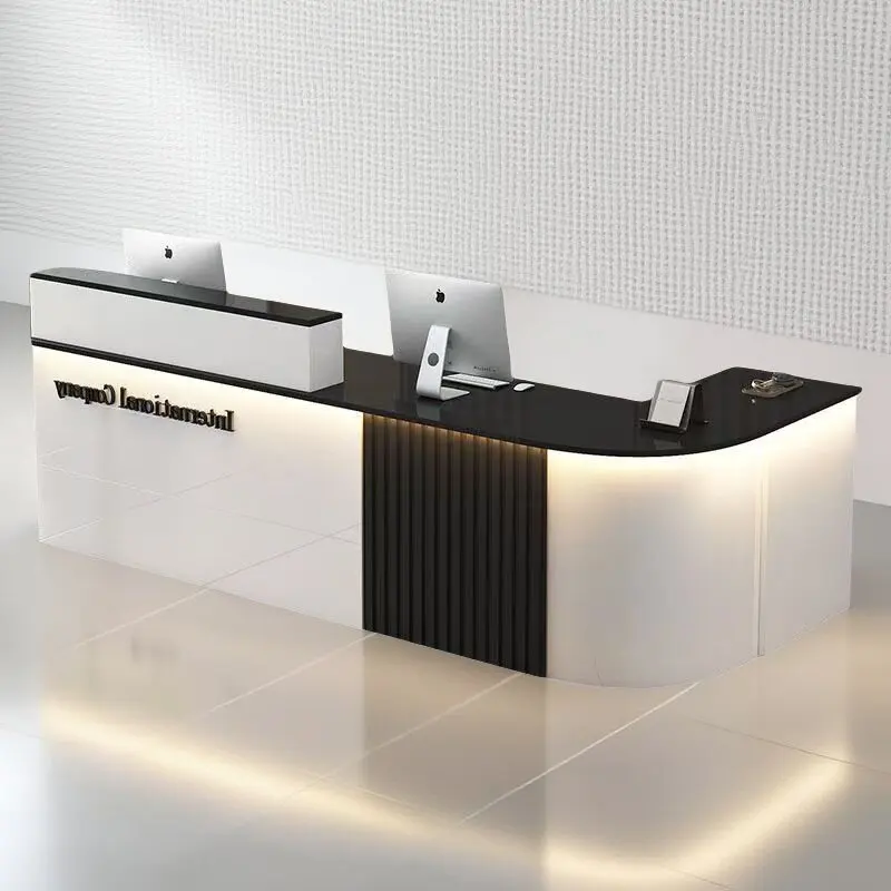 Display Company Reception Desks Aesthetic Welcome Executive Reception Desks Minimalist European Mostrador Commercial Furniture