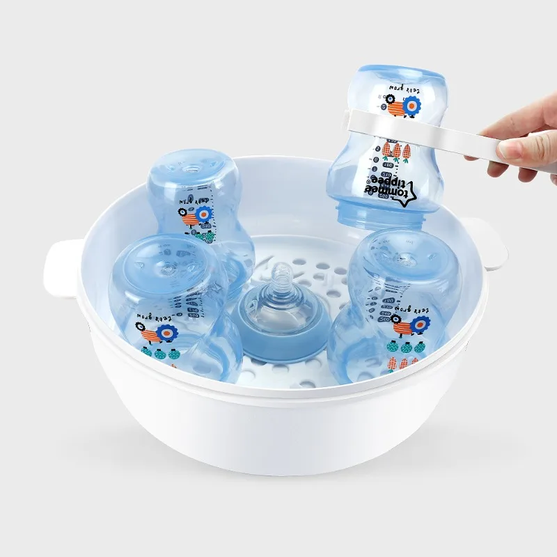 Microwave Steam Sterilizer Box for Baby Bottles BPA Free Pacifier Nipple Sterilizer Bottle Holder Storage Box Baby Bottle Warmer