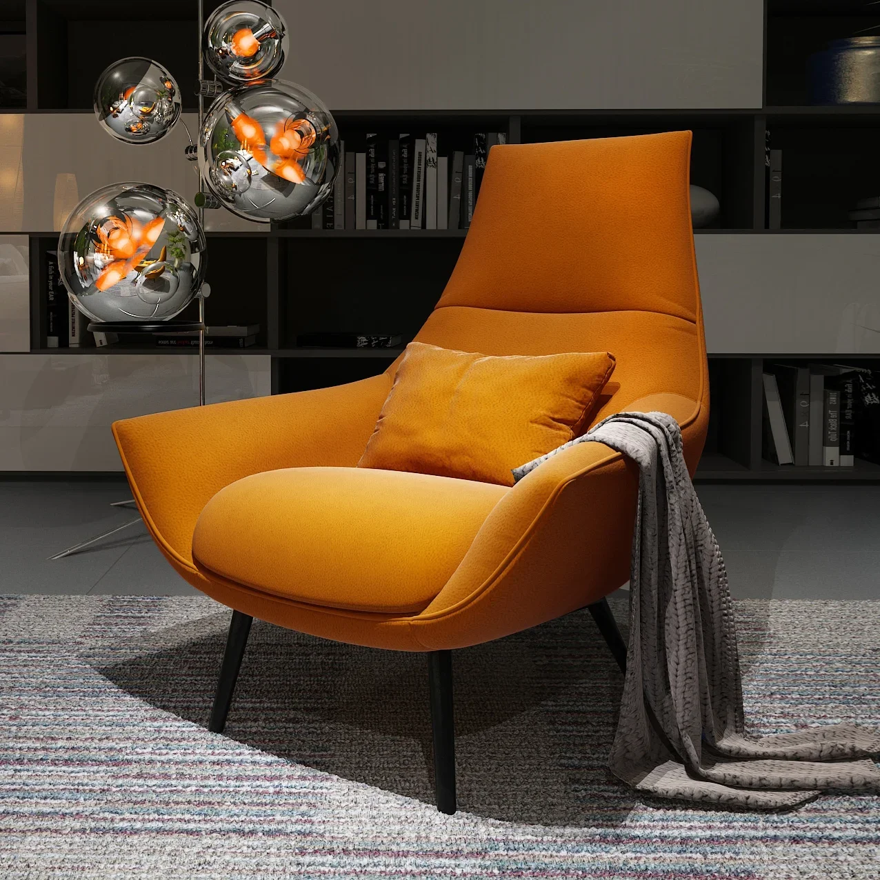 

Light Luxury Creative Single Sofa Designer Easy Chair With Tech Fabric