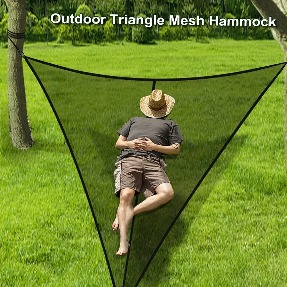 

2.9x2.9x2.9m triangular hammock, aerial tree tent, aerial camping mesh, outdoor multi person hammock