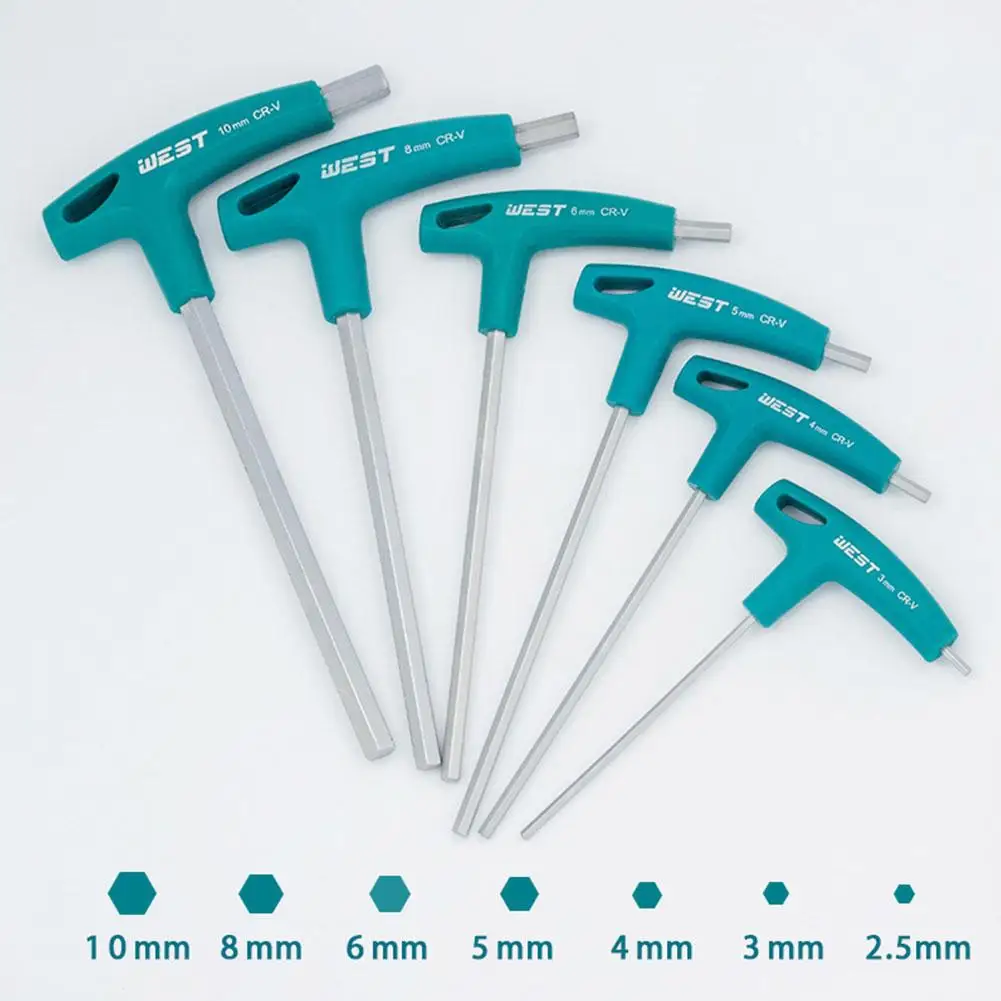 T-Handle Hex Allen Key Screws Screwdriver Spanner Master Key Hex Wrench 2mm/2.5mm/3mm/4mm/5mm/6mm/8mm/10mm T-Handle Allen Keys view 3