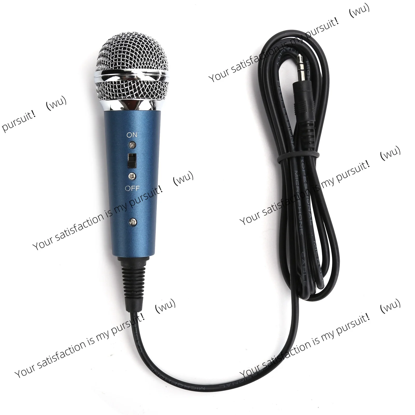 Wired Condenser Microphone for Karaoke, Mini 3.5mm Plug-in Microphone, Karaoke Kit with U-shaped 3.5mm Audio Adapter,Model MN-11