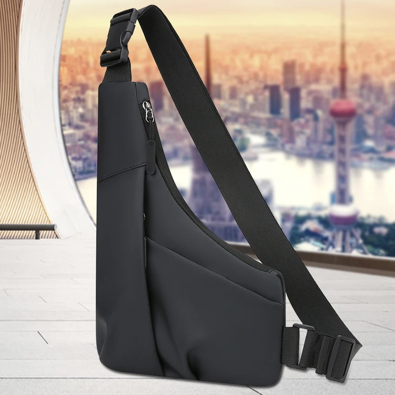 

Men's crossbody bag, side backpack, multifunctional chest bag, suitable for outdoor sports and daily commuting, adjustable lengt