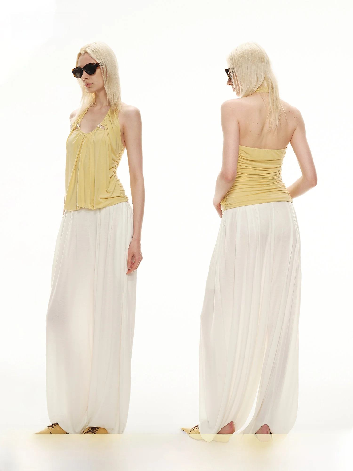 PRRP Selective Modal Collarbone Bared Back Slimming Top Hanging Neck Modal Vest Exquisite Beaded Lockbone Regular Length