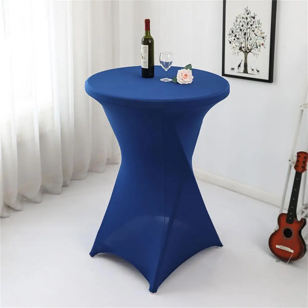 Stretch Table Cover Cocktail Tablecloth Wedding Banquet Party Elastic Table Cloth Reusable Table Linen Four-legged Tablecloth