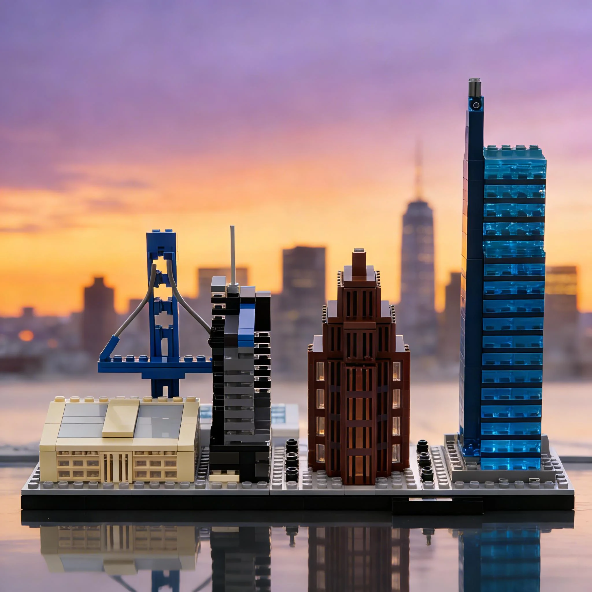 

MOC Philadelphia Skyline Building Blocks City Street View Architecture Model Decorative Ornaments Assemble Toys Kids Fans Gift