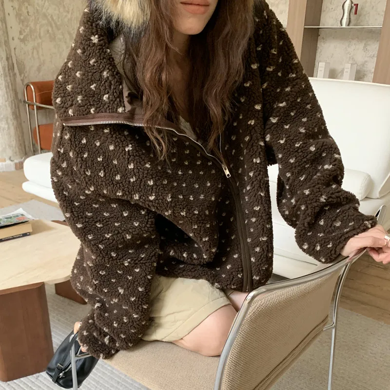 

Женская осенне-зимняя теплая верхняя одежда с воротником-молнией и воротником-молнией в форме сердца, цветная верхняя одежда со стойкой, топ