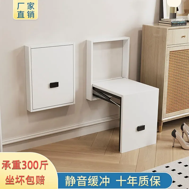 

Simple shoe changing stool folding stool entrance invisible wall hanging wall hanging door home storage bathroom stool