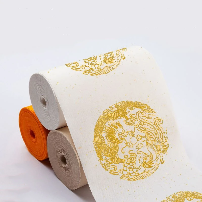 Antique Long Scroll Rice Paper Chinese Style Brush Calligraphy Practice Half Ripe Rice Paper Vintage Creative Couplet Rice Paper