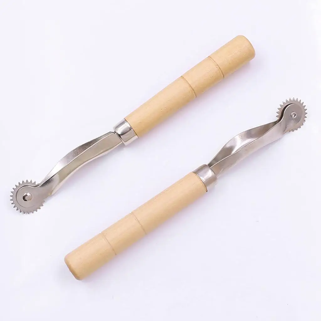 Scribing Wheel Steel Pin Wooden Handle Hand Tool Set for Fabric Dotted Marking DIY Sewing Crafts