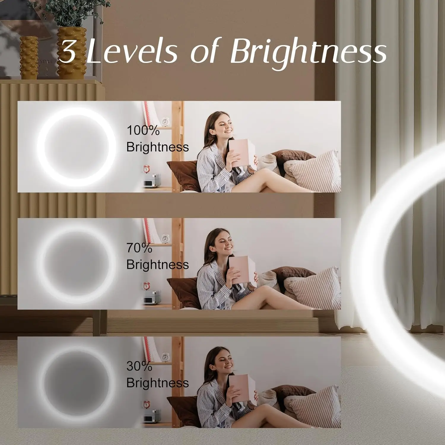Compact Makeup Mirror with Lights 1X/3X Magnification Rechargeable LED Travel Portable Handheld Pocket Cosmetic Mirror for Gifts