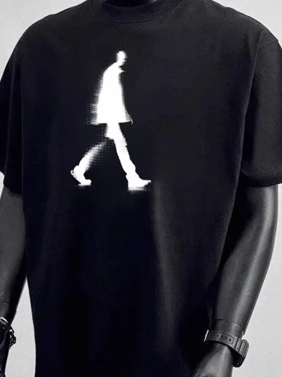 

Heavyweight Pure Cotton Oversized 300 Pou Trendy Brand Printed T-irt Men's Haome American round Ne Loose f Sv...