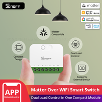 SONOFF MINI-2GS MINI DUO 2-Gang Matter Over WiFi Smart Switch Dual Load Control Detach Relay Mode Compatible Alexa Apple Home