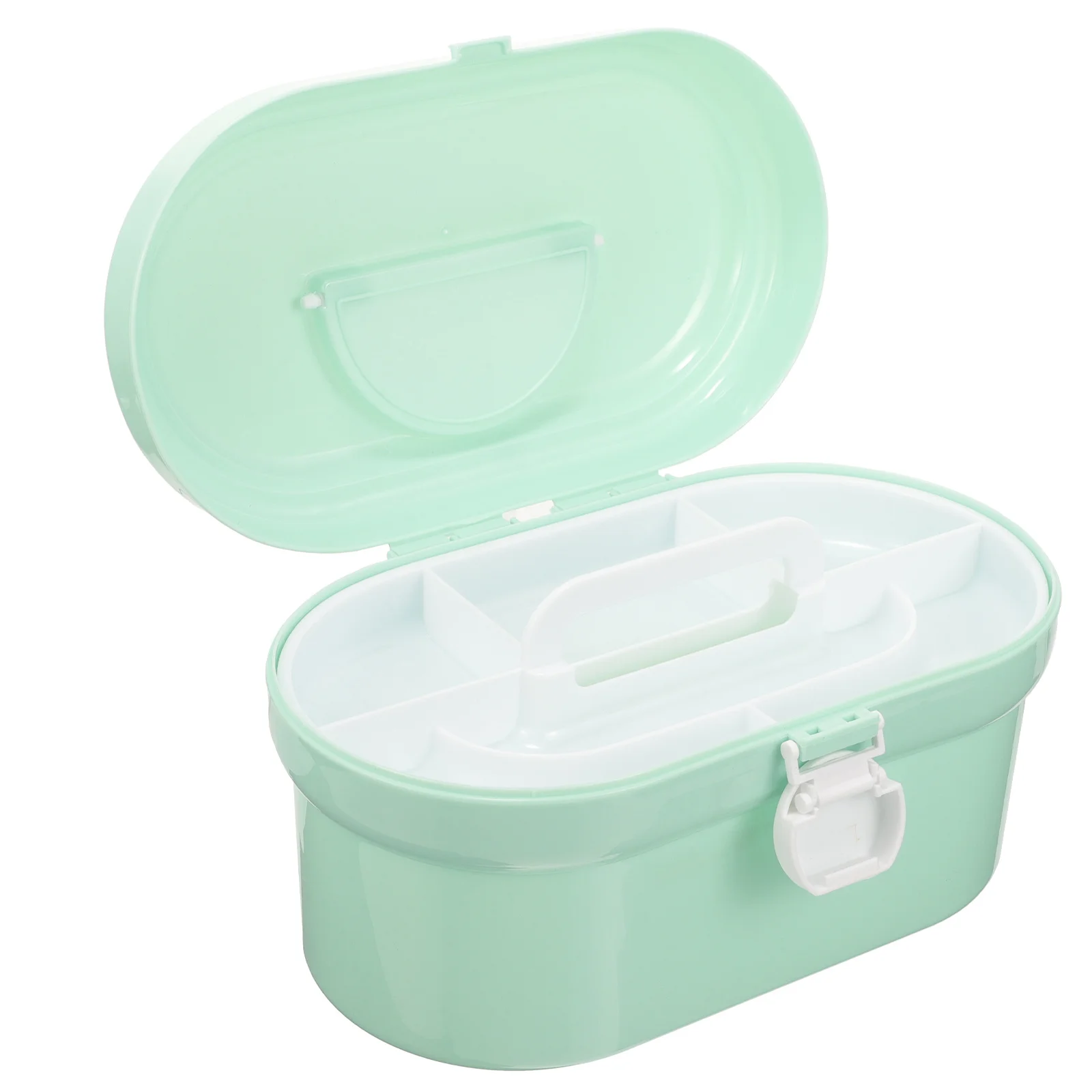 Kids Medicine Box Double Layer Portable Plastic First Aid Organizer Compact Medicine Storage Container For Home Travel