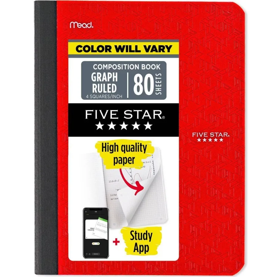 80pg Quad Ruled Graph Composition Notebook,9.75