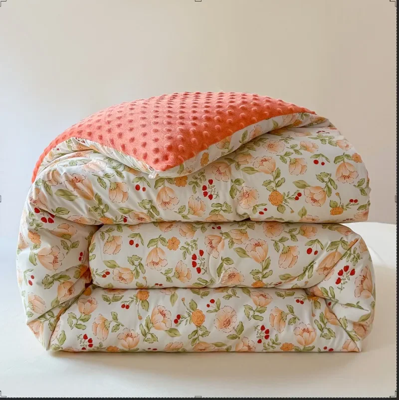 Winter Soft Comfortable Skin Friendly Quilts High End Printed Warm Cotton Quilts Student Dormitory Quilt Core Home Hotel Duvets