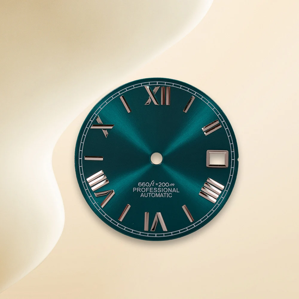 28.5mm logotipo s roma mergulhador 200m nh35 dial para nh35/nh36/4r/7s movimento de alta qualidade sunray dial relógio modificação acessórios