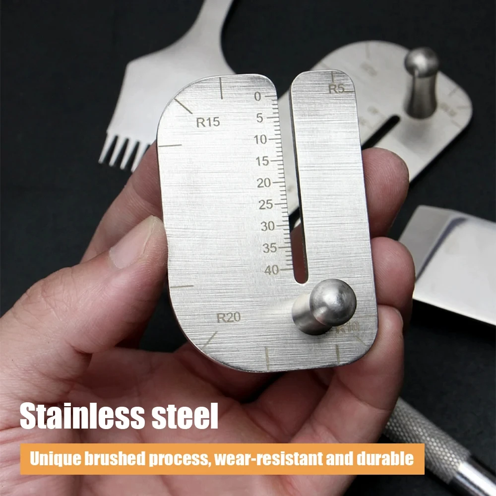 Stainless Steel Leather Pulling Board Practical Cutting Ruler Tool Punching Puller Press Plate Leather Cut Auxiliary Accessories