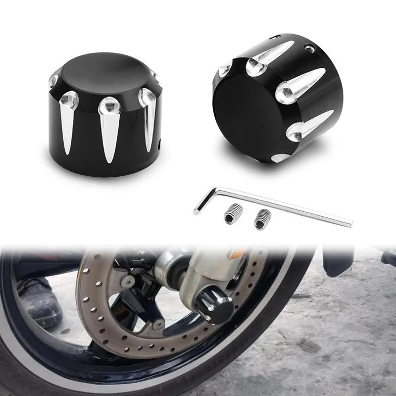 

Motorcycle Aluminium alloy Front Axle Nut Covers Caps Bolt Aluminum Fit For Harley Dyna Electra Glides Softail Sportster