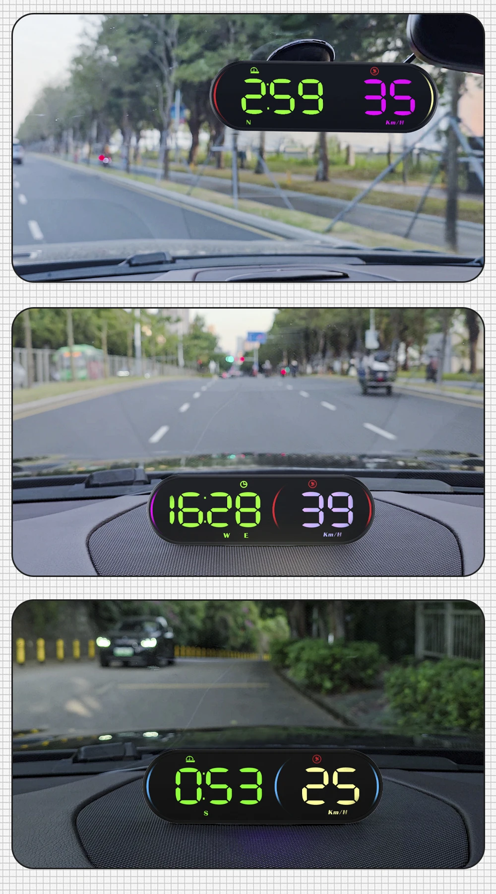 G26 Head-up-Display (HUD) Auto-GPS-LED-Smart-Digital-Tachometer KM/H MPH Übergeschwindigkeitswarnung für LKW SUV Motorrad Zubehör – Detail 18