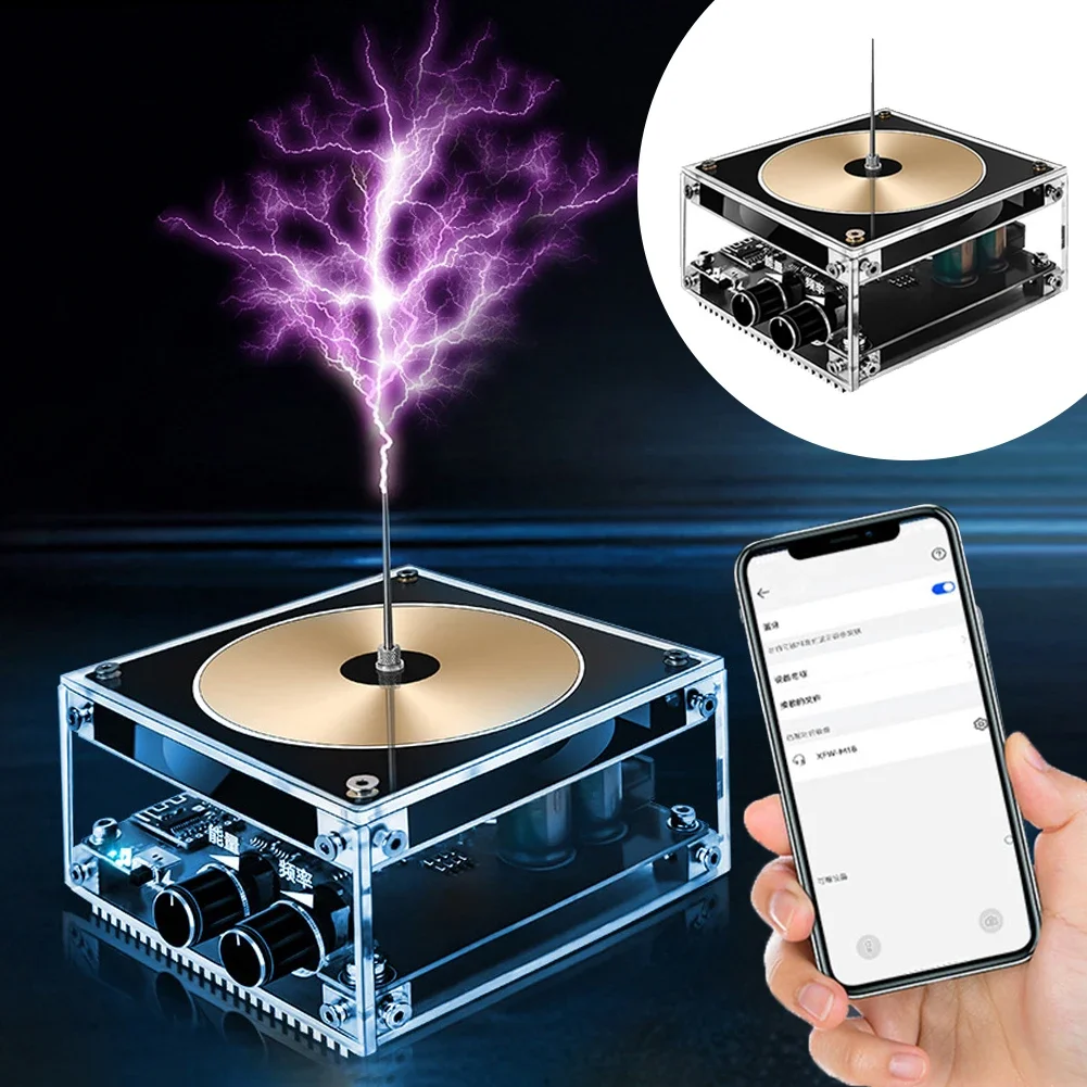 Bluetooth compatibile Music Tesla Coil AC110-240V Flat-panel Bluetooth Music Tesla Coil apparecchio per Test a impulsi ad alta frequenza