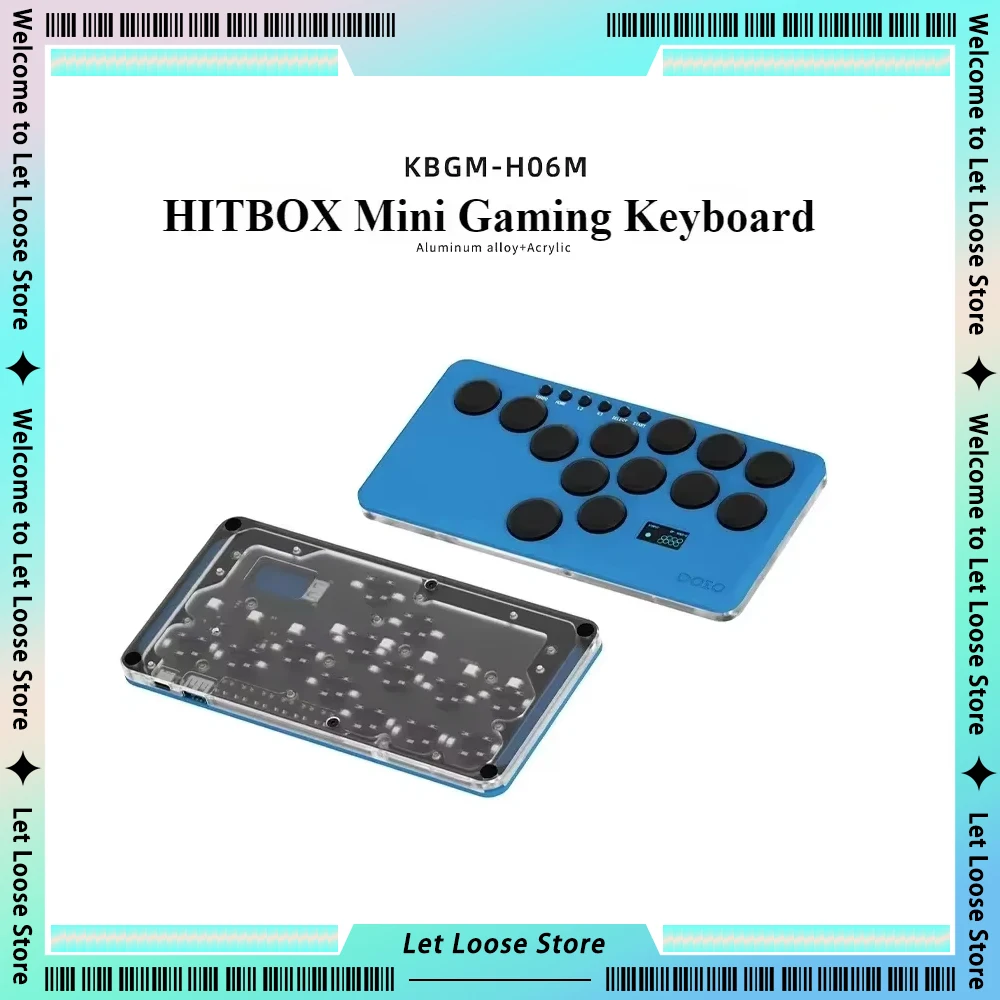 DOIO HITBOX KBGM-H06M portable Mini Game Keypad Aluminium Alloy Acrylic Chassis Game Accessories support PS4 PS5 switch PC steam