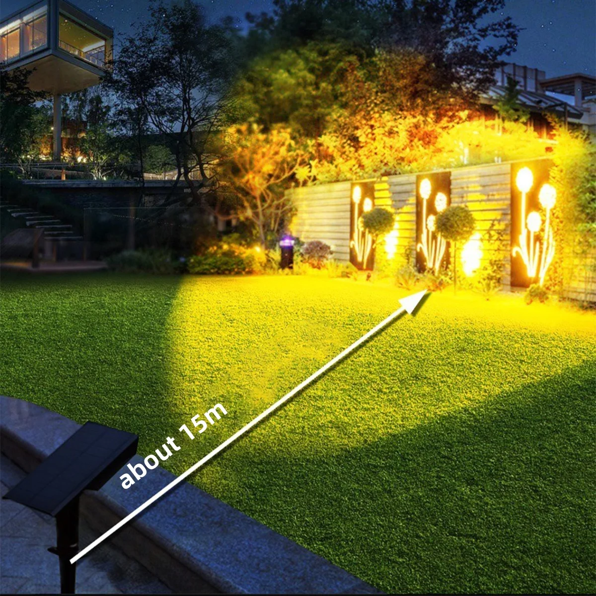 Super Bright LED Solar Spotlights Outdoor Waterproof Solar Powered Lamp Balcony Garden Lawn Landscape Path Decorative Lighting