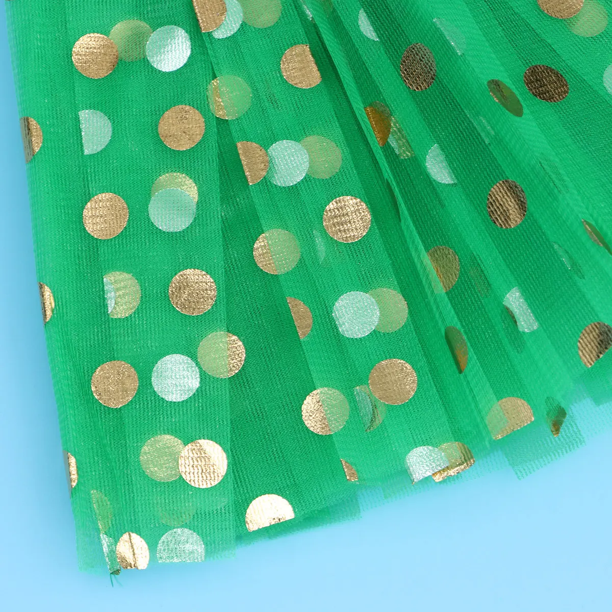 Tulle Skirt Girls Layered Dotted Sequin Tutus Dance Party Holiday Ballet Skirt Green Stylish Comfortable Skirts for Girls