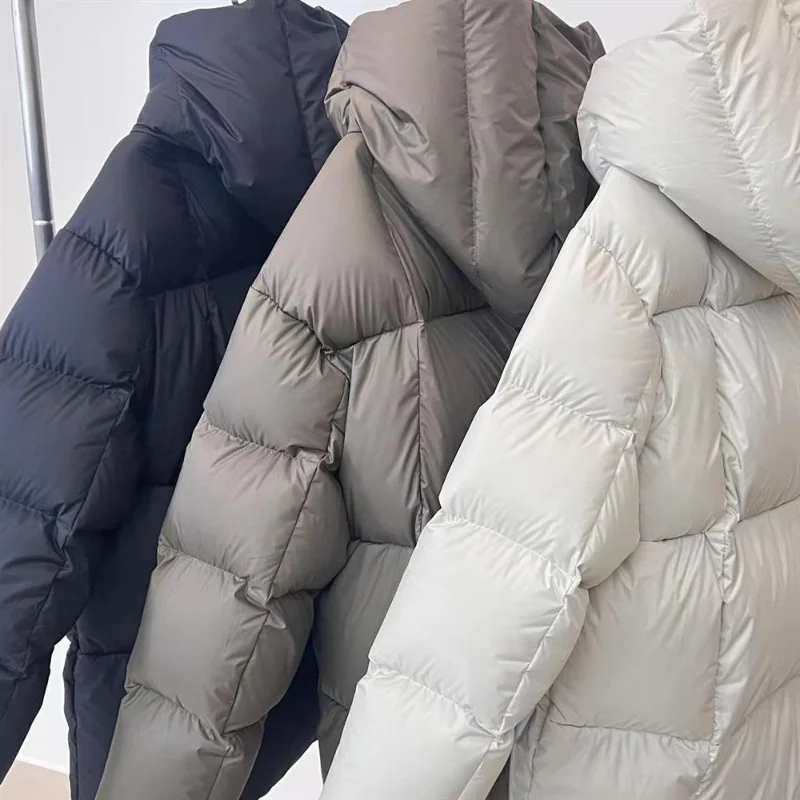 Veste en duvet de canard blanc pour femme, parkas épais et chauds, manteau ample surdimensionné, vêtements d'extérieur pour femmes, mode d'hiver chaude, 2024