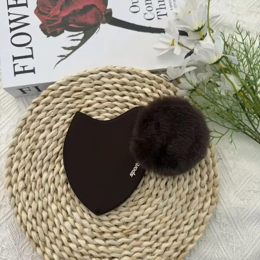 Masker Wajah Hangat Musim Dingin Wanita Berlapis Bulu Tahan Angin Dua-dalam-Satu Penutup Telinga Bernapas Tahan Dingin Masker Bersepeda Pelindung Telinga