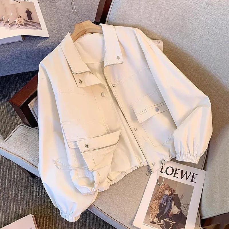 

Women Short Jacket Fashion 2025 New Spring Autumn Ladies Outerwear Korean Temperament Long Sleeve Casual Elegant Coat Female Top