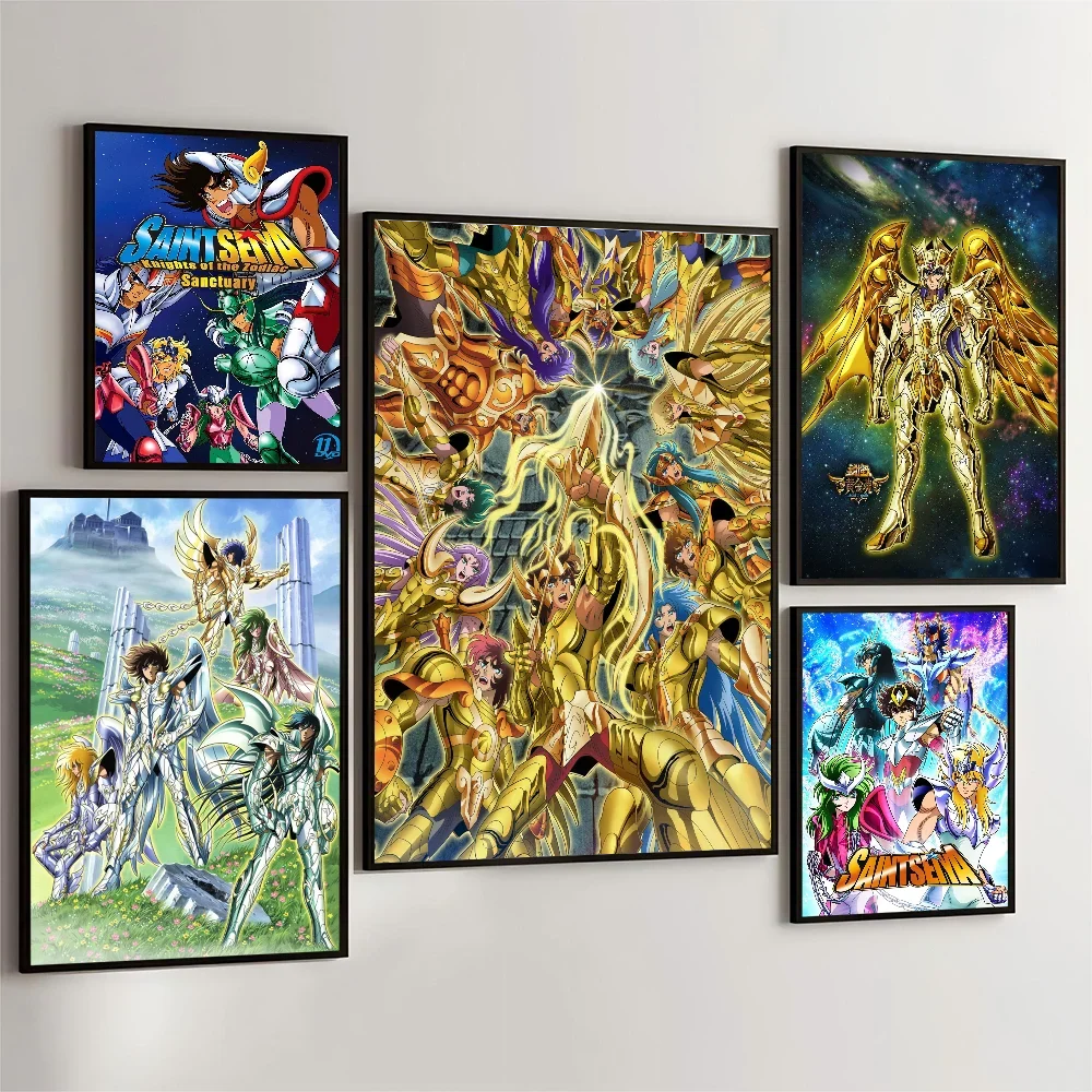 1PC 1PC S-Saint Game Seiya Poster Movie Sticky Posters Retro Kraft Paper Sticker DIY Room Bar Cafe Aesthetic Art Wall Painting