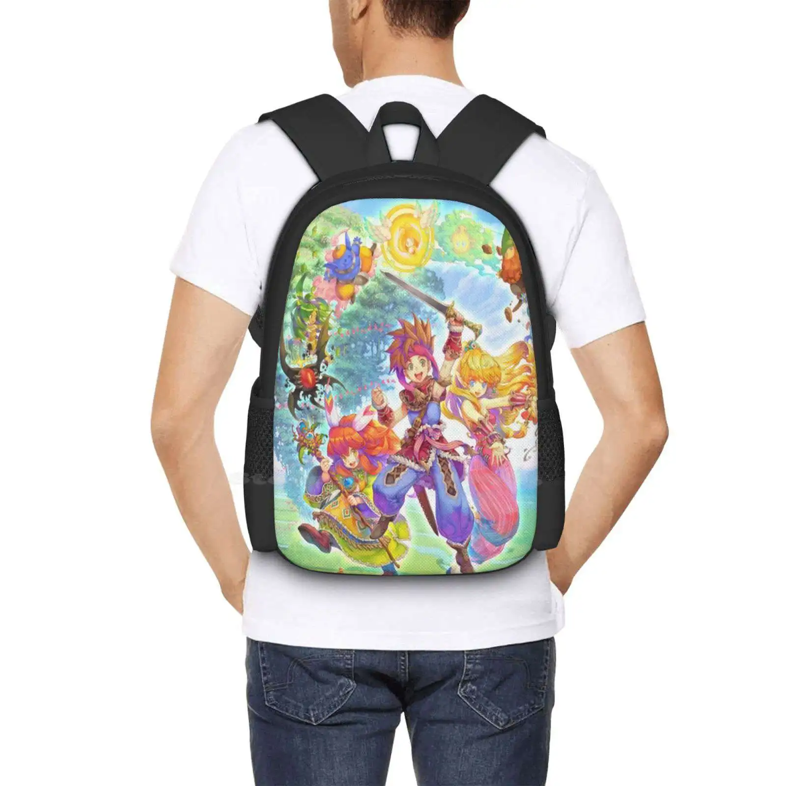 Secret Of Hot Sale ransel Fashion tas Secret Rpg Magic Mage Warrior Adventure Game Play Retro Legend Anime Manga