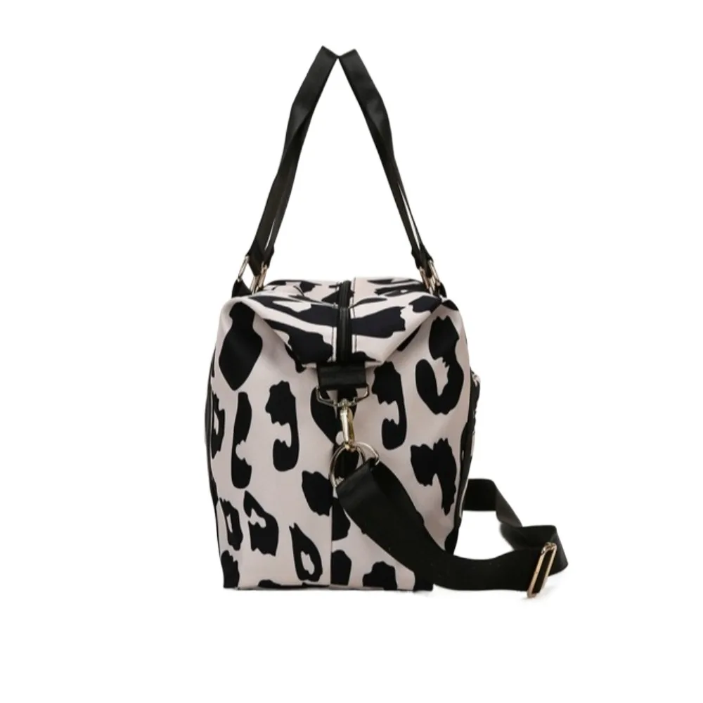 Oxford Leopard Print Duffle Bag Large Capacity Multi-functional Fitness Shoulder Bag Tote Bag Underarm Bag Luggage Handbag Girl