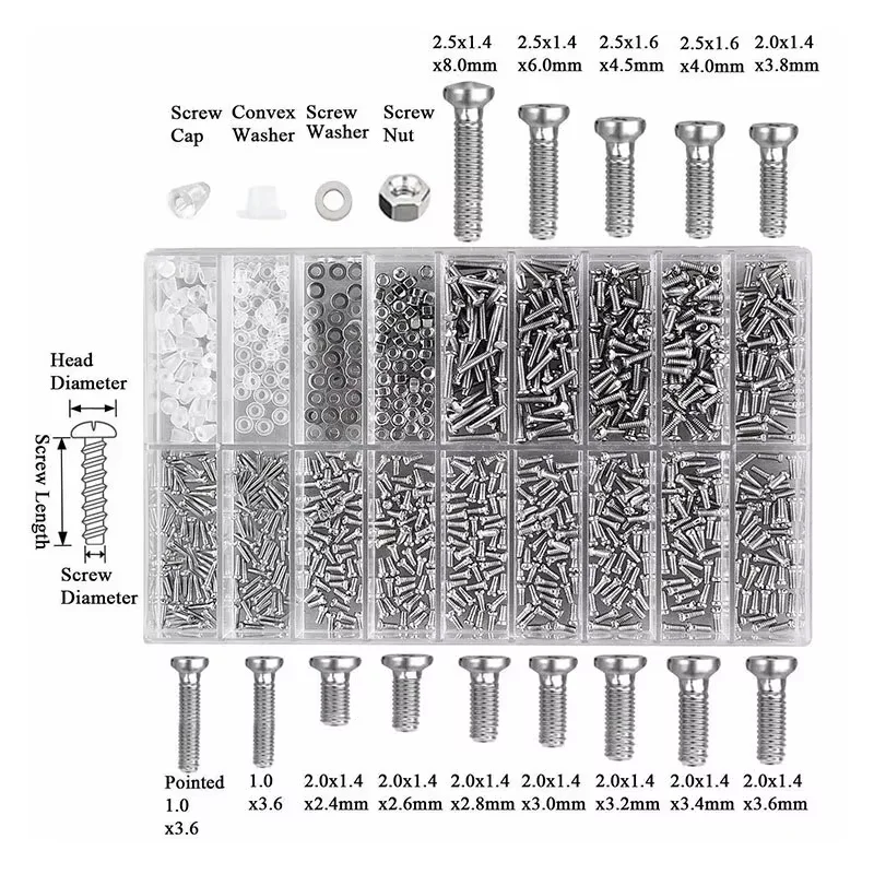 Ultimate 18-in-1 Glasses Repair Screw Kit | Precision Nose Pads, Spacer Caps & Frameless Screws for Eyeglass Adjustments & Maint