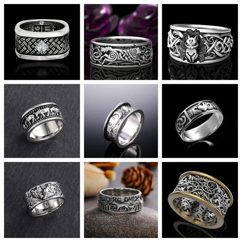 2026 New Hip Hop Style Men's Ring Fashion Rock  Personalized Accessories Retro Design Daily Wear Jewelry Gifts