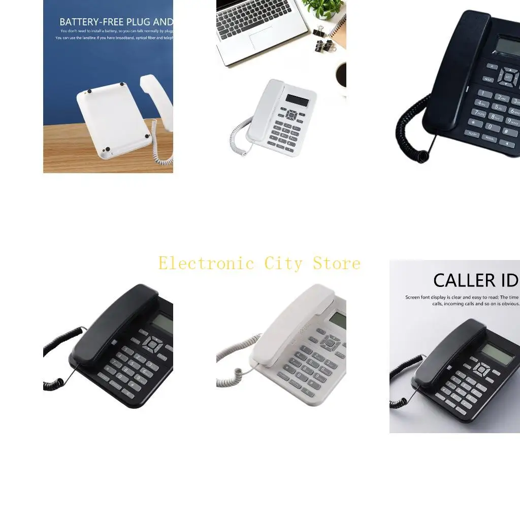 Corded Landline Phone Fixed Telephone for Hotel Rooms, Office Use With Caller Display, MultipleLine Connection HU8D