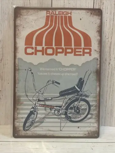 Metallschild – 1970 Raleigh Chopper Fahrrad – Reproduktion im Vintage-Look – Aluminium-Blechschild
