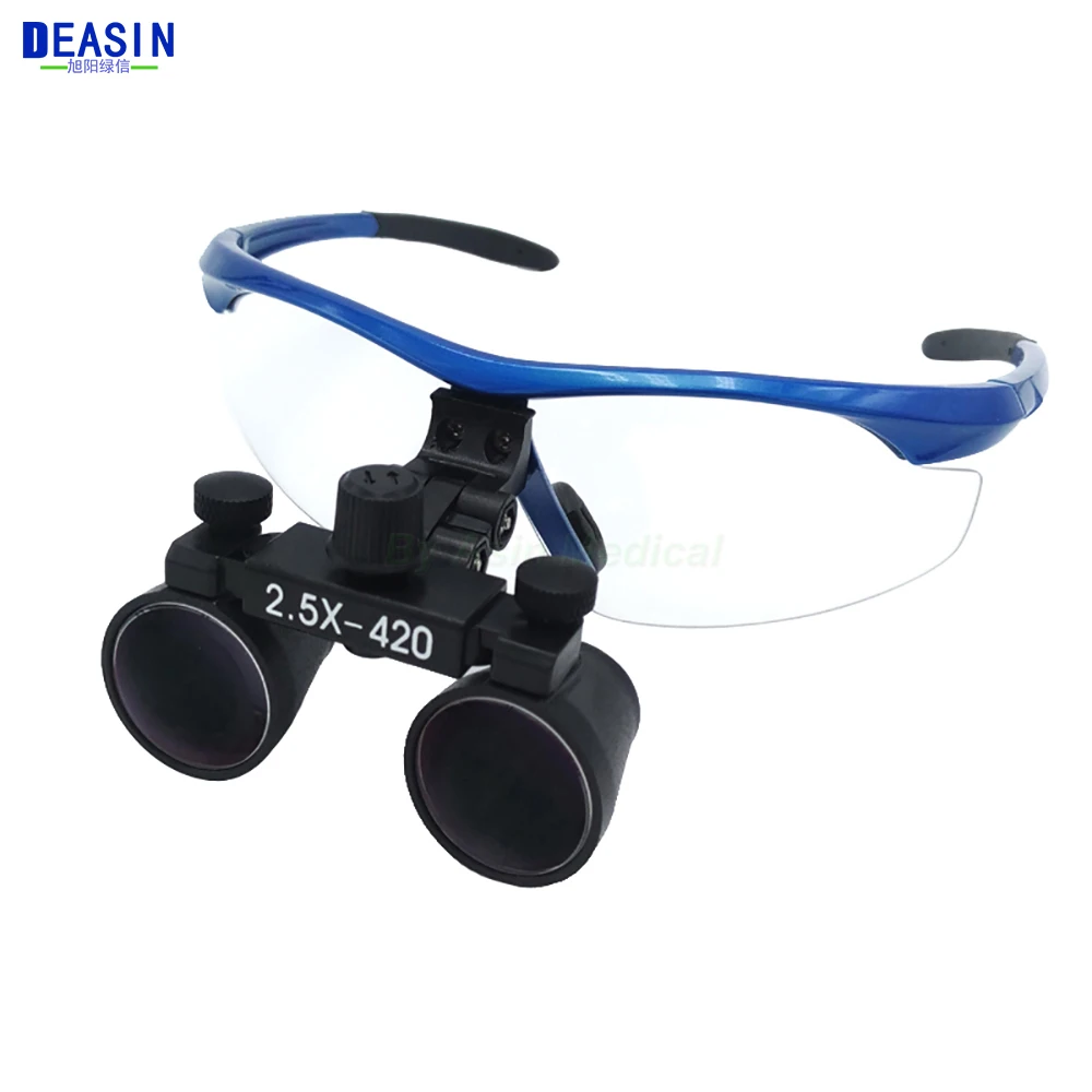 2.5X420mm Portable Ultra-light Blue  Doctor Surgical Medical dental Loupe Optical Glass